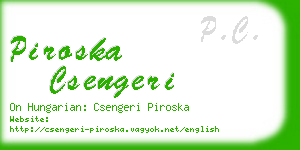 piroska csengeri business card